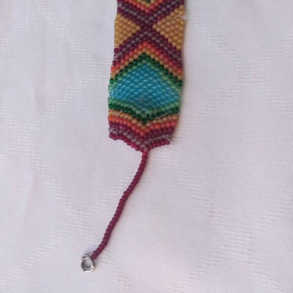 Wide Hand Beaded Vintage Choker Necklace Bracelet Jewelry Woman Man Child Kid - Picture 2 of 10